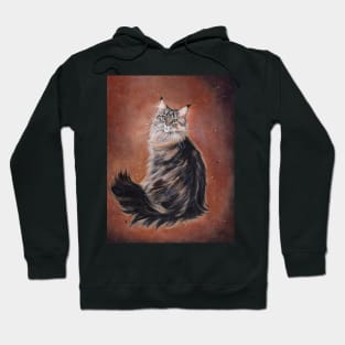 Maine Coon Beauty cat art by Renee Lavoie Hoodie